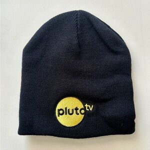 Pluto TV black beanie skully hat